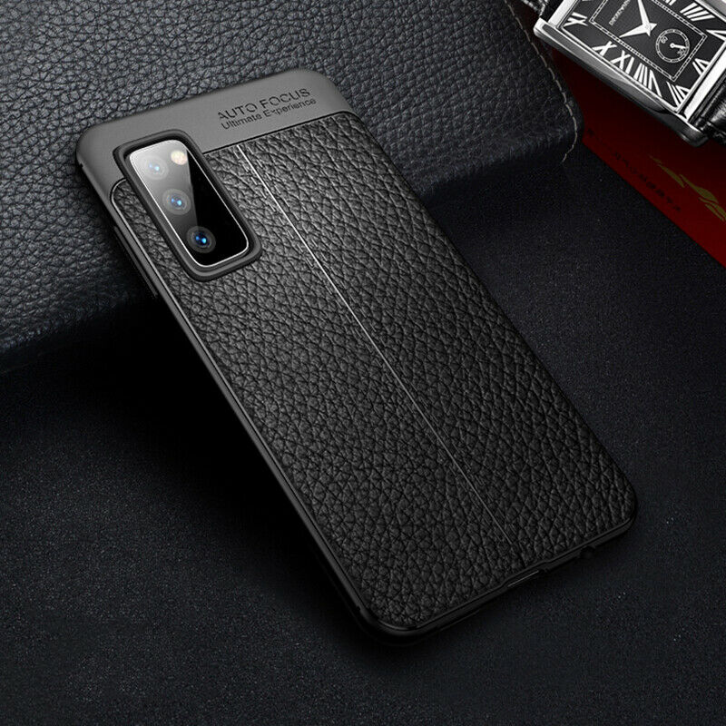 Luxury Shockproof Leather Rubber Case for Samsung S20