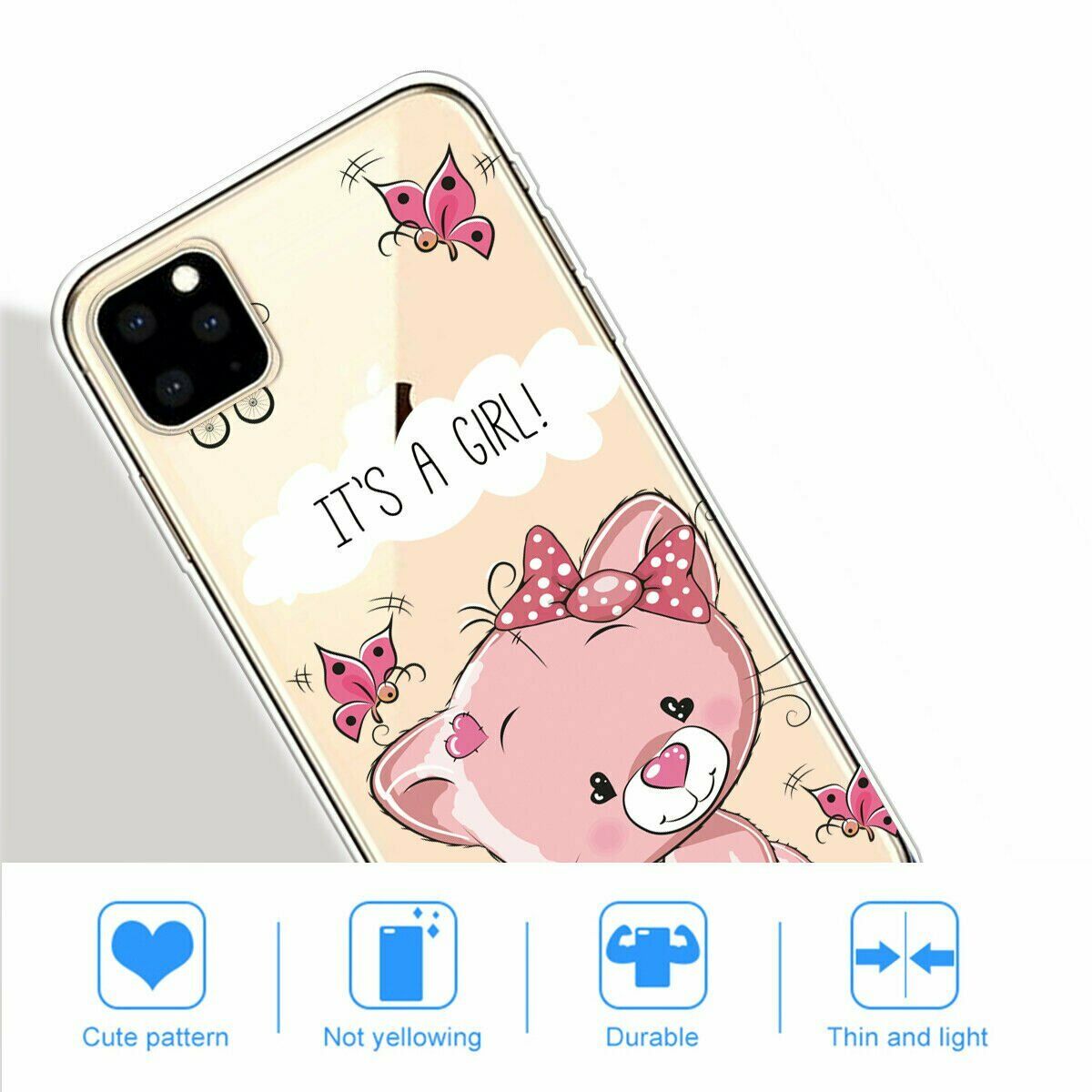 Slim Pattern Soft Rubber Silicone Clear Back Case For iPhone