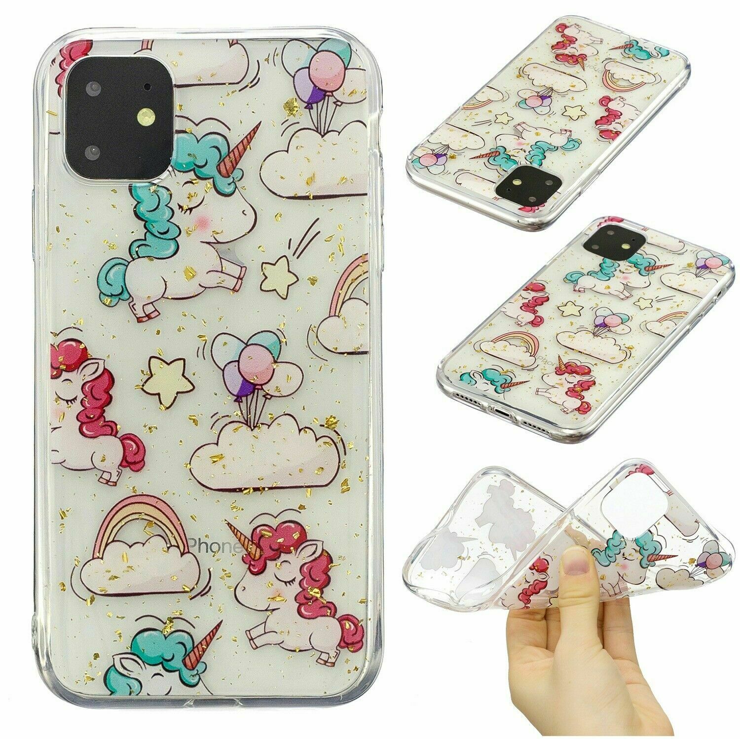 Bling Pattern Glitter Soft Rubber Silicone Back Case For iPhone