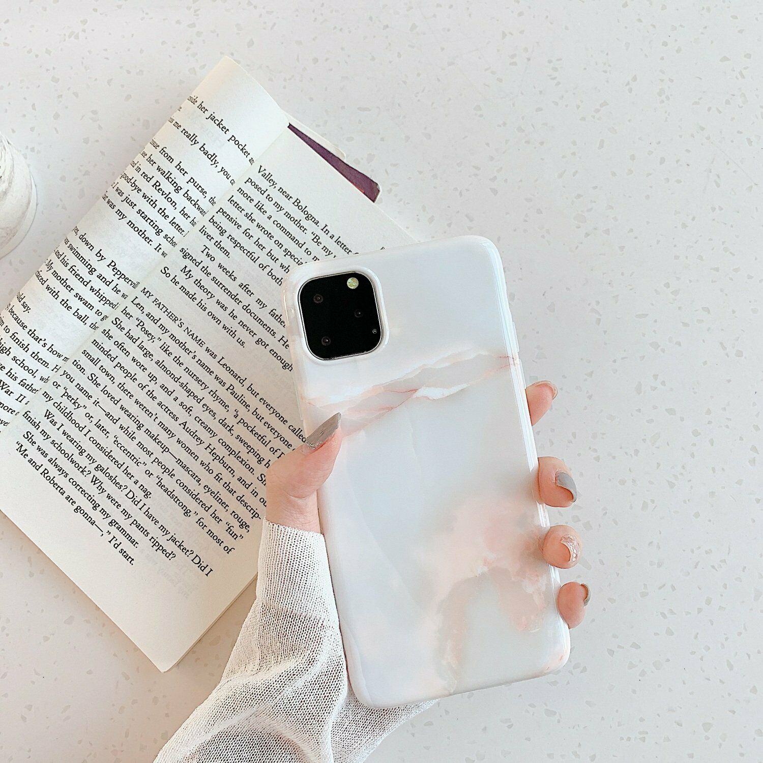 Rubber Marble Slim Soft Case For iPhone