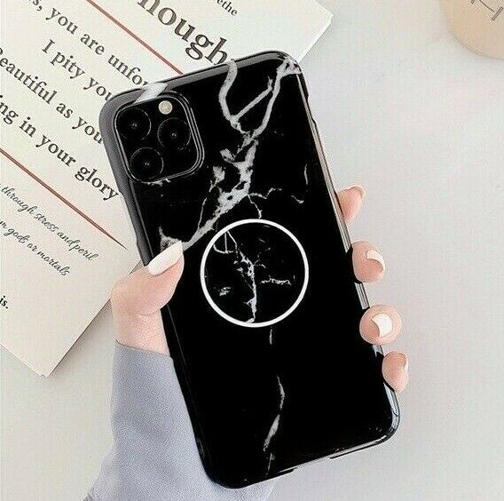 Marble Case With Holder Stand Quality For iPhone 11 11Pro