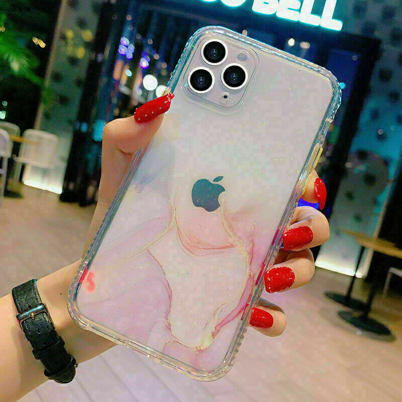 Bling Marble Clear Shockproof Cover for iPhone