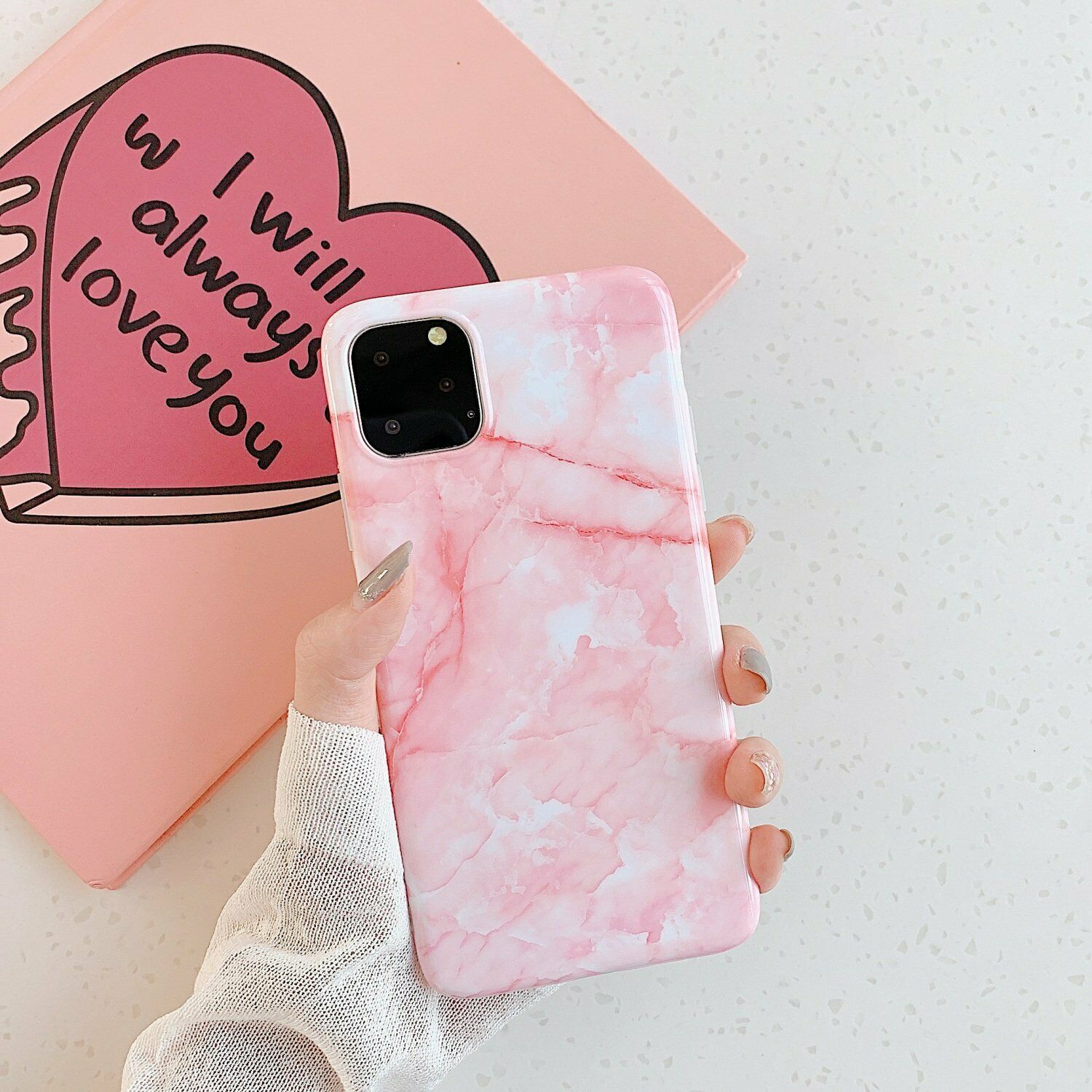 Rubber Marble Slim Soft Case For iPhone