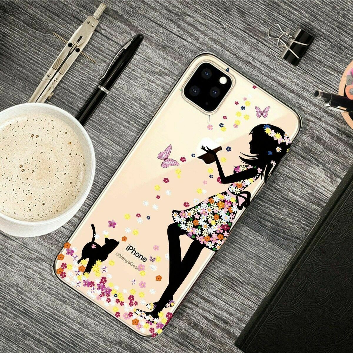 Slim Pattern Soft Rubber Silicone Clear Back Case For iPhone