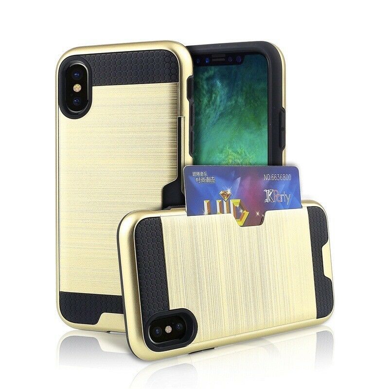 Case Fits Card Wallet Shockproof Bumper Hard Protective for iPhone