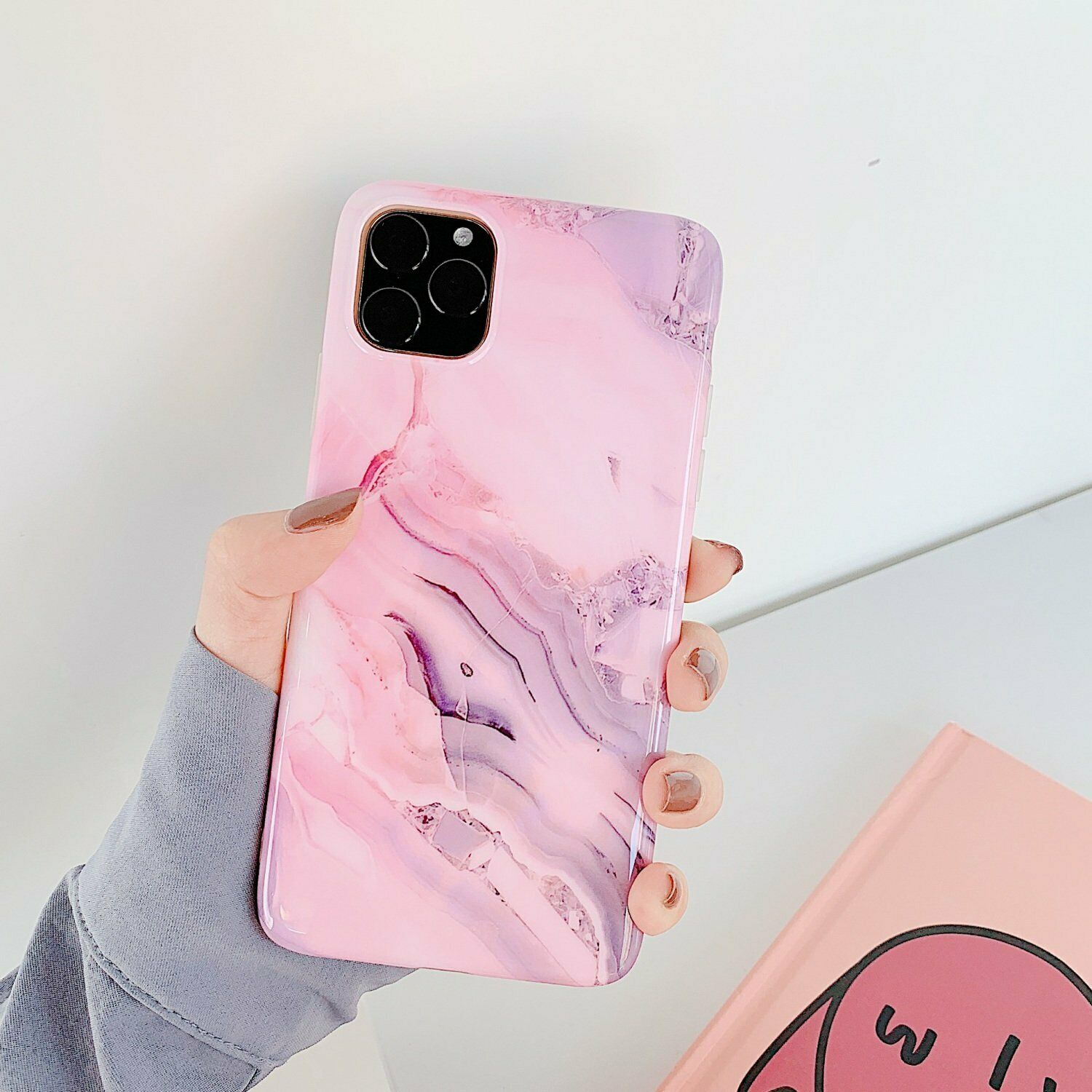 Rubber Marble Slim Soft Case For iPhone