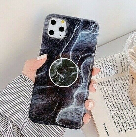 Marble Case With Holder Stand Quality For iPhone 11 11Pro