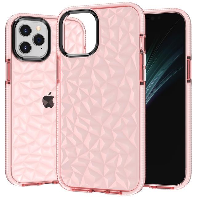 Case Crystal Clear Diamond Pattern Anti Scratch Shockproof for iPhone