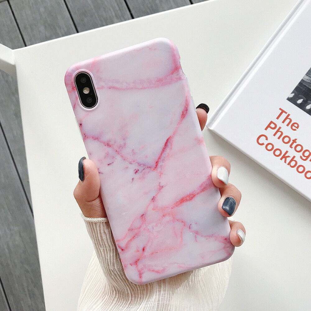 Slim Matte Marble Pattern Back Case For iPhone