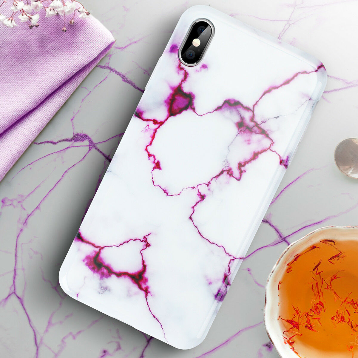 Marble Pattern Case Shockproof Hybrid Soft For iPhone