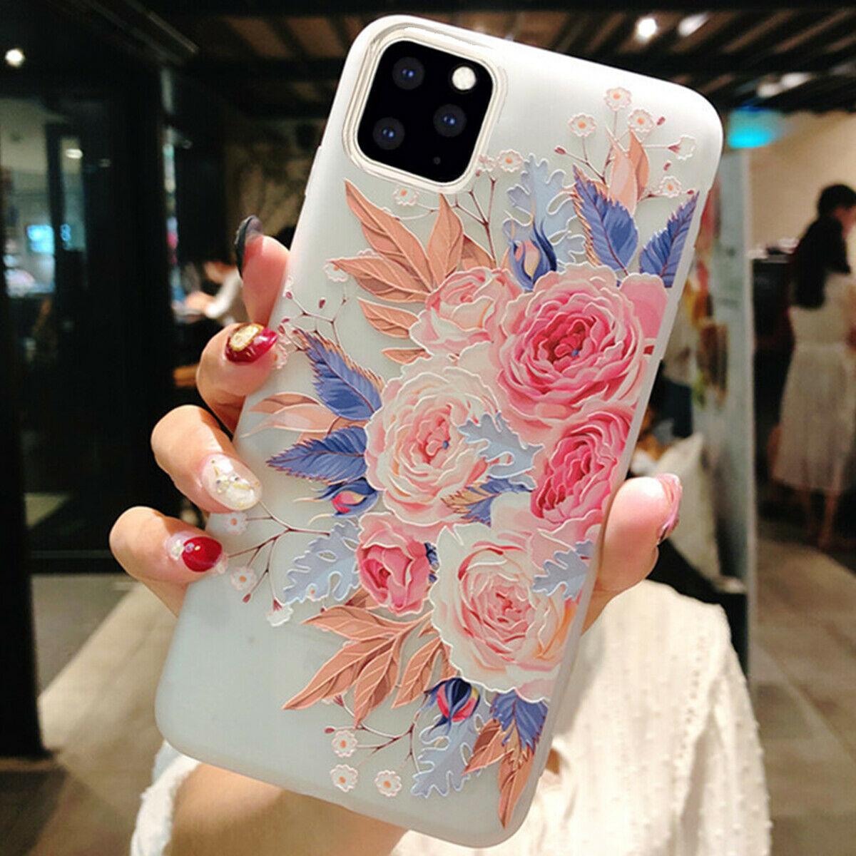 Clear Frost Flower Thin Soft Case For iPhone