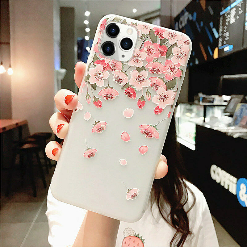 Clear Frost Flower Thin Soft Case For iPhone