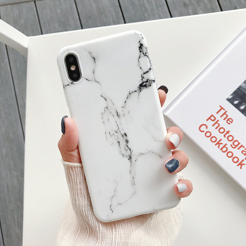 Slim Matte Marble Pattern Back Case For iPhone