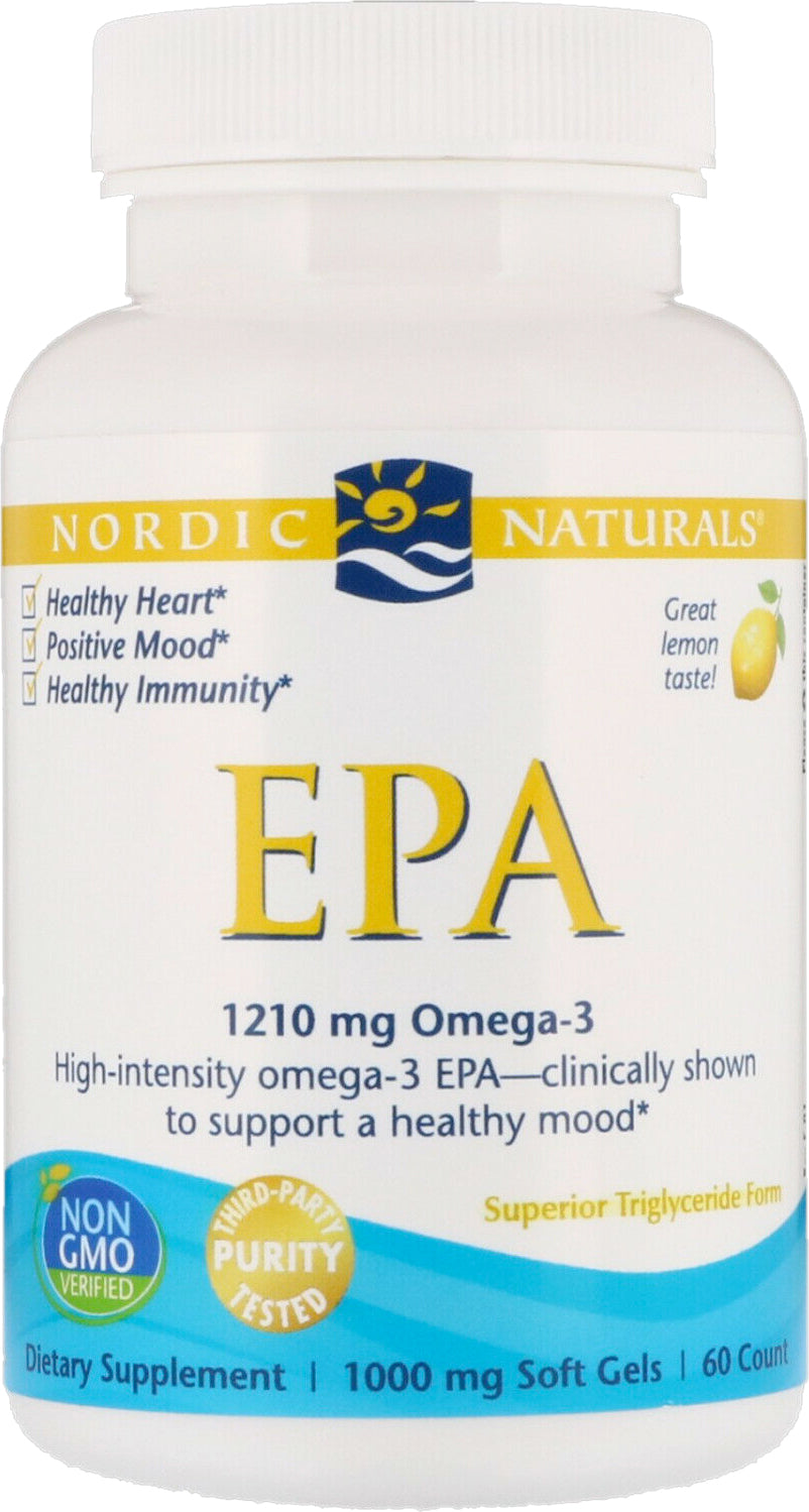 EPA, 1210 mg of Omega-3, Lemon Flavor, 60 Softgels