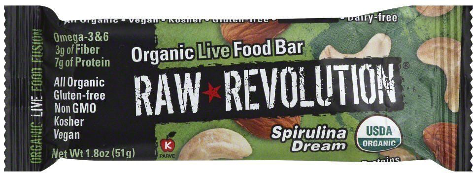 Organic Live Food Bar, Spirulina Dream Flavor, 1.8 Oz (51 g) Bar
