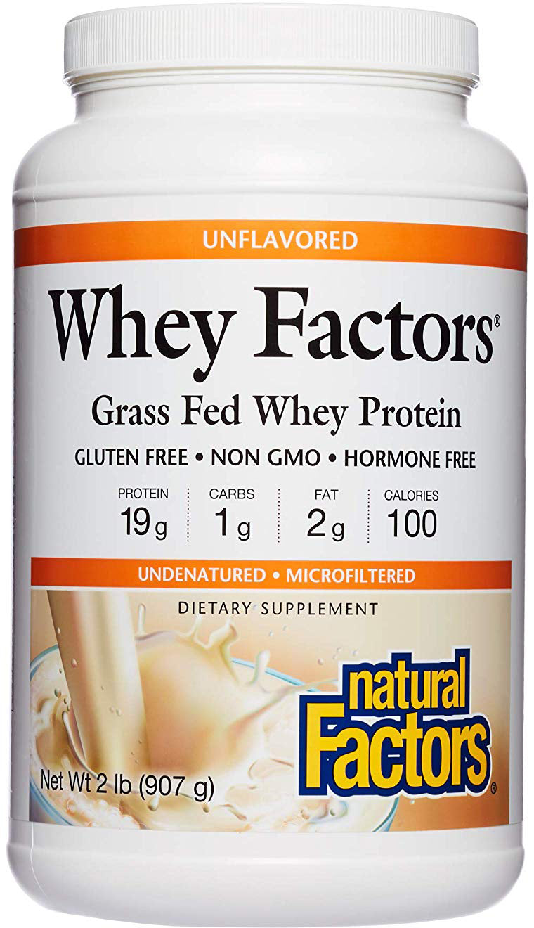 Whey Factors? Grass Fed Whey Protein, Unflavored, 2 lbs (907 g) Powder