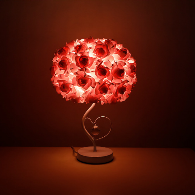  Valentine's Day Roses Flower Lamp Marriage Bedroom Desk lamp 