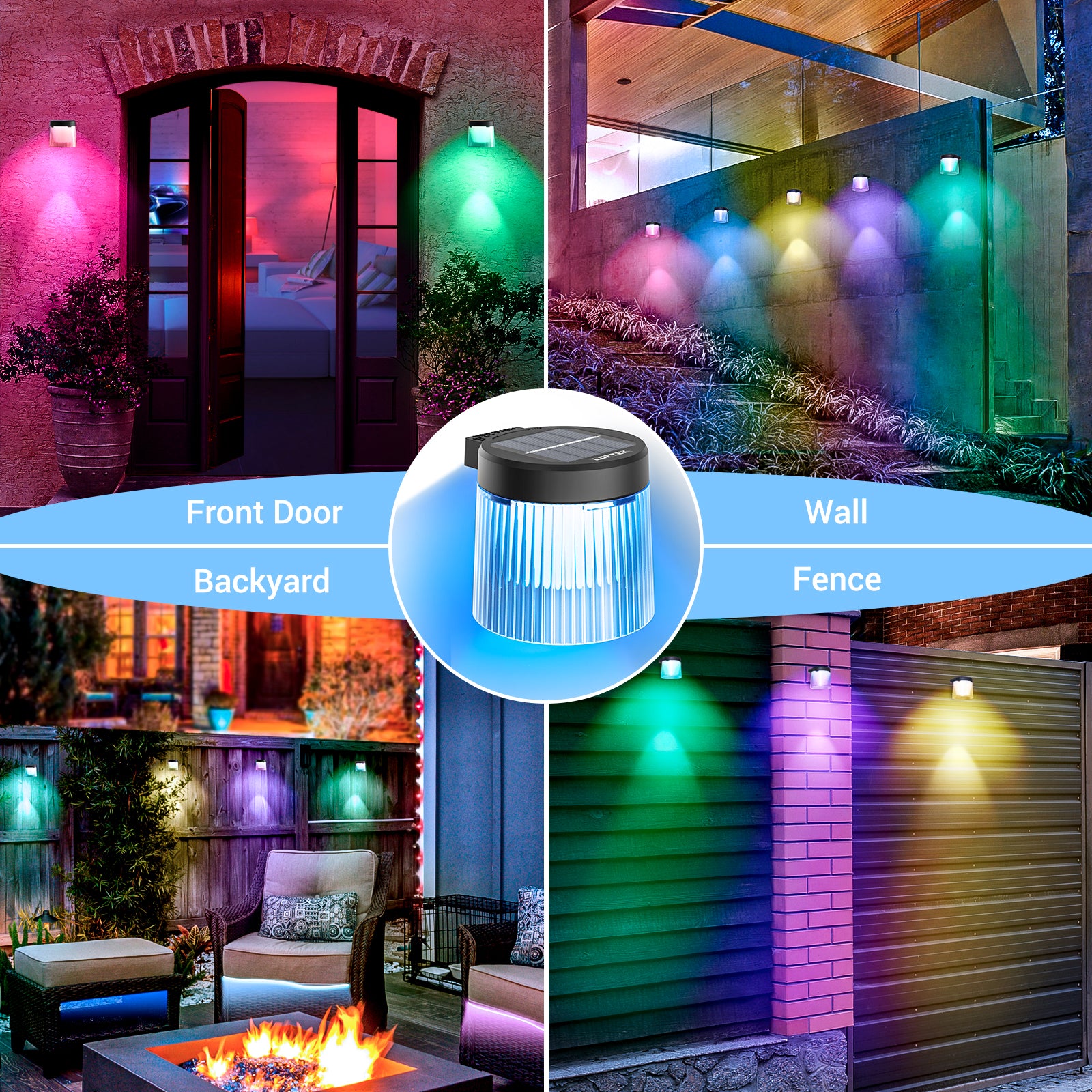  RGB Solar Fence Lights 