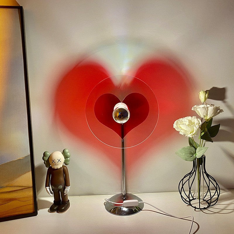  Valentine's Day Heart Projection LED Lamp Heart-Shaped Art Decoration Gift 