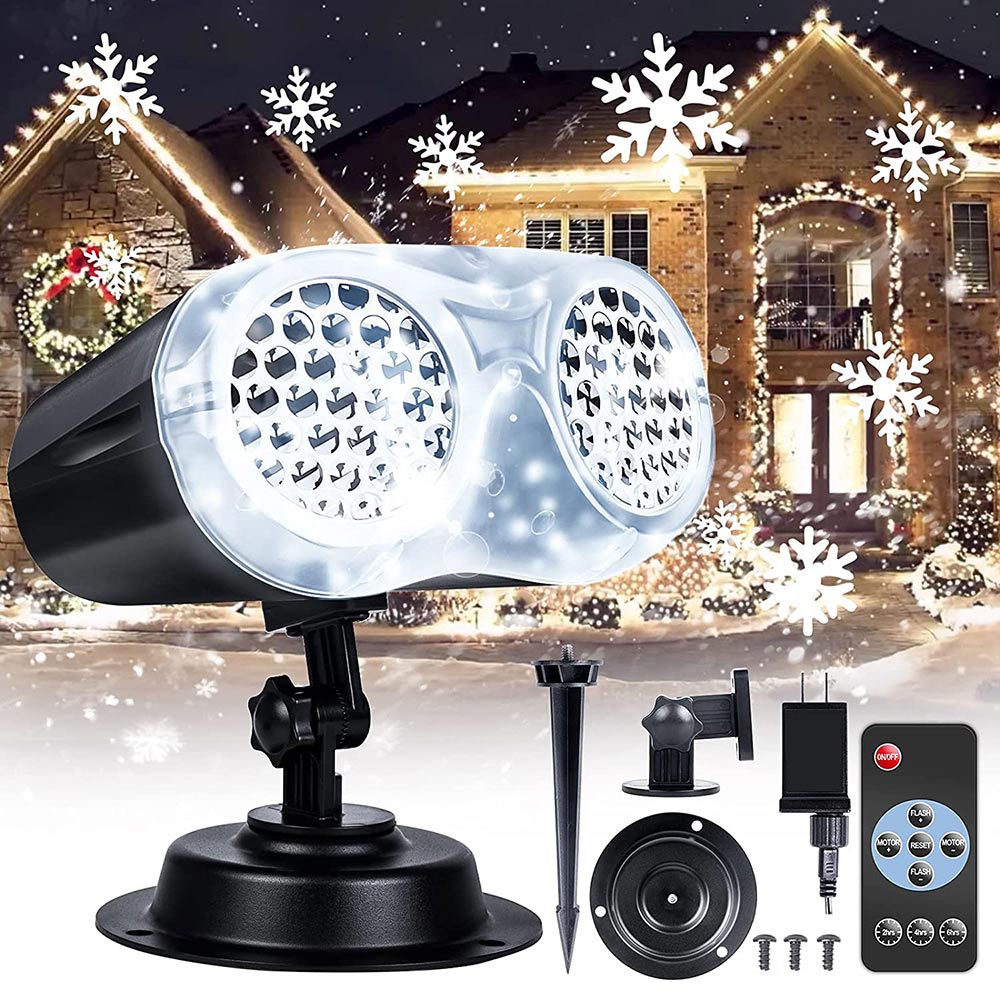  LED Binocular Rotating Snowflake Projector 