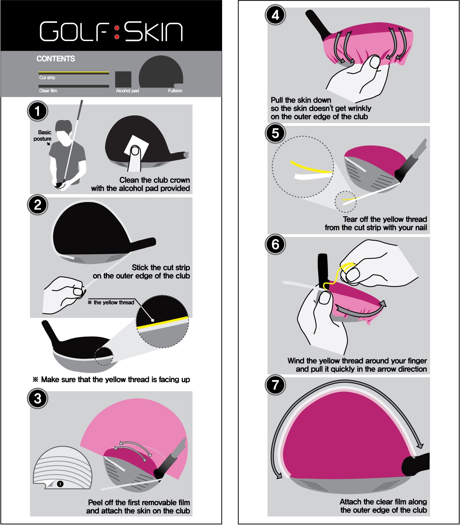 GolfSkin Full Skin F71 Golf Club Head Protection, Removable Without Any Residue