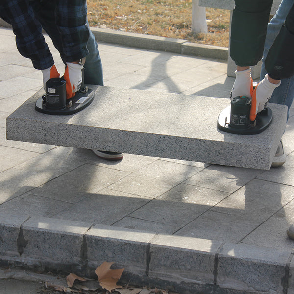 Electric suction cup to transport stone