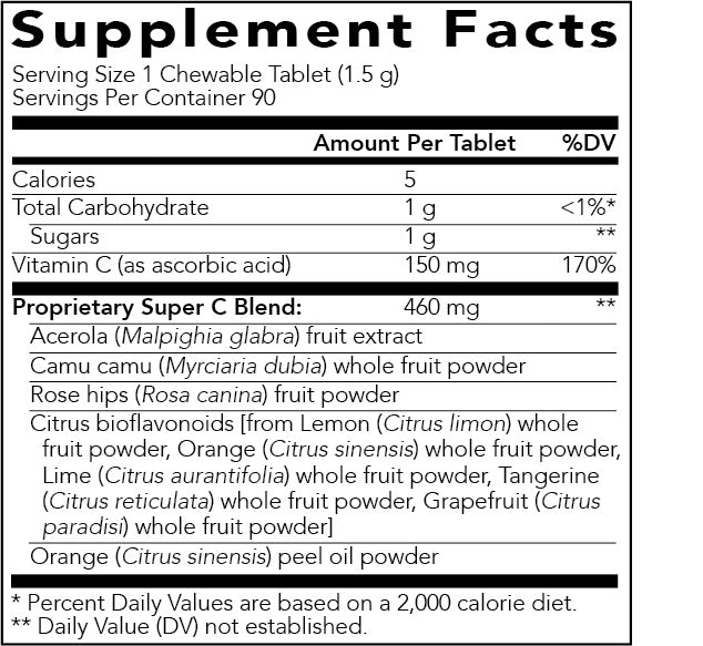 SUPER C CHEWABLE TABLETS