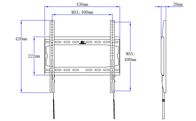 Mounting Dream Fixed TV mount MD2361-K product dimension