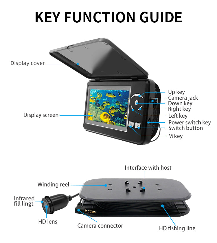 Handheld Sonar Depth Finder, Portable Ice Fishing Detector with  Temperature, Depth Sonar Sensor Fishing Detector LCD Display Handheld  Waterproof Fish Finder, 300ft - K&F Concept