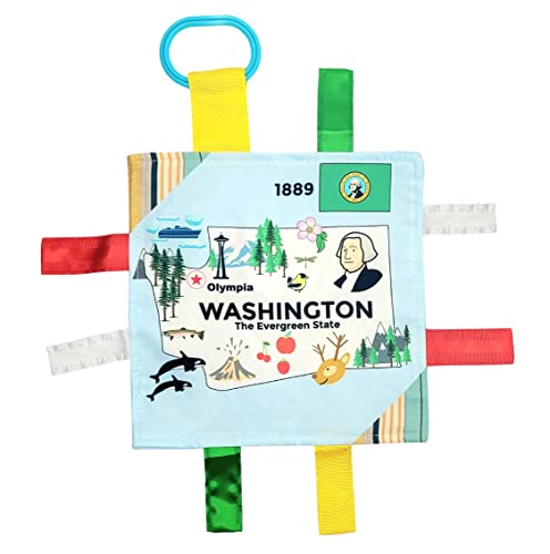 BabyJackCo 8x8 City and State Crinkle Tag Squares Washington