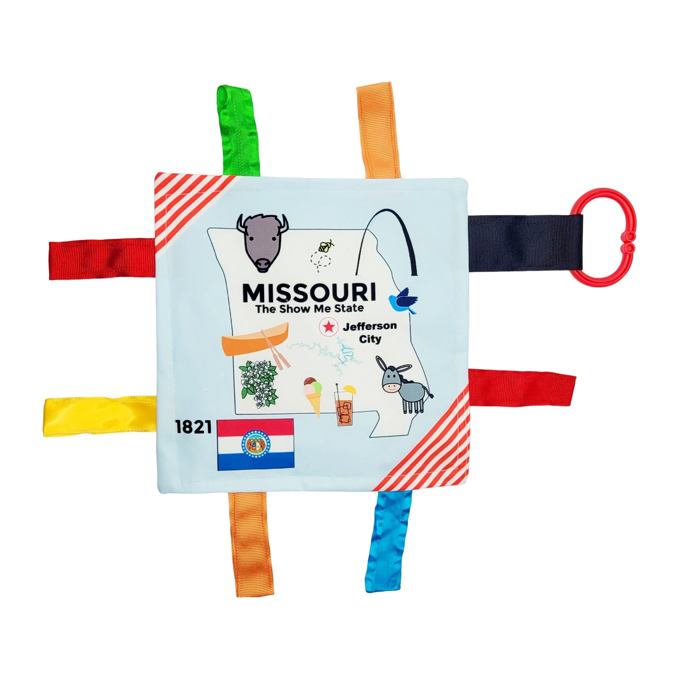 BabyJackCo 8x8 City and State Crinkle Tag Squares Missouri