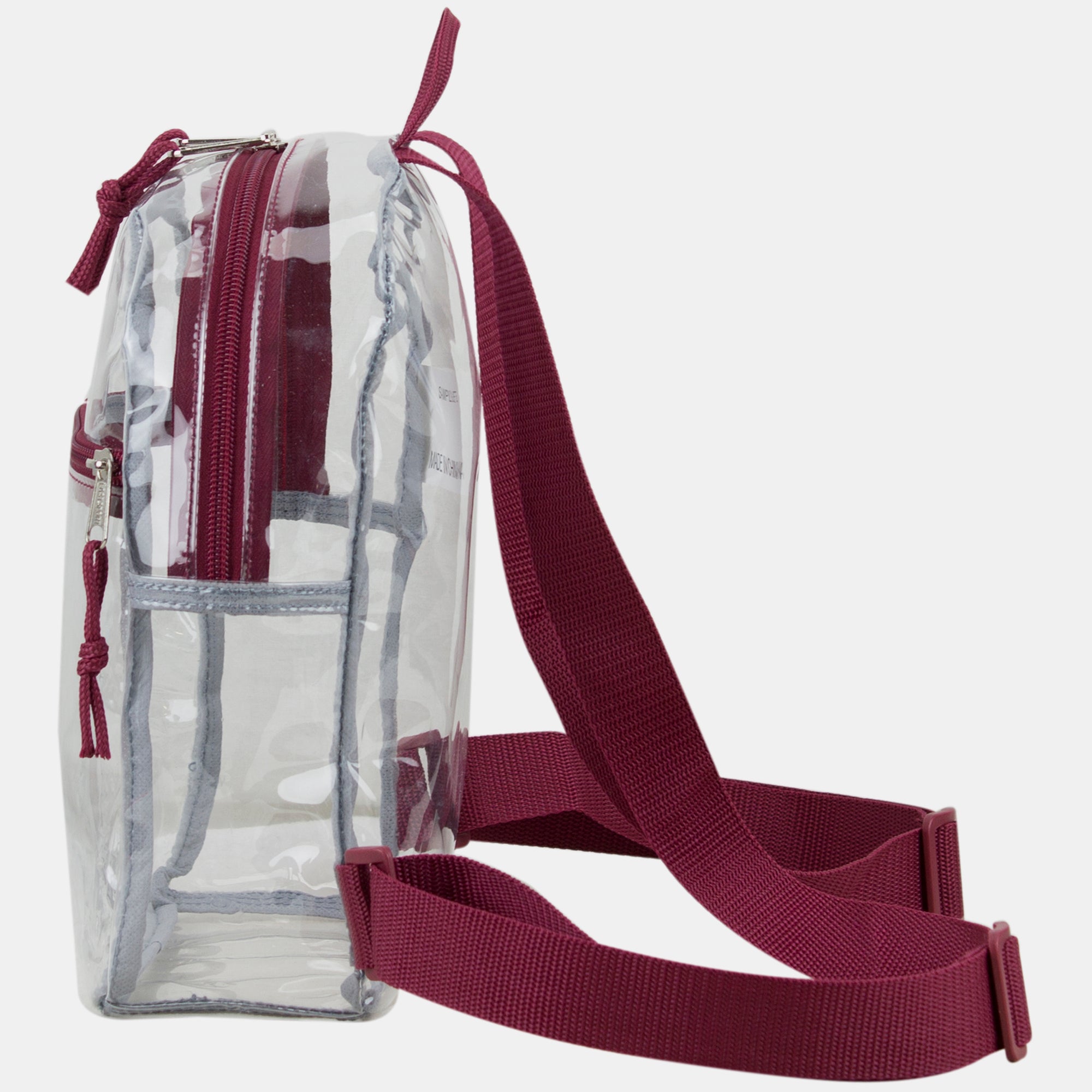 Eastsport 100% Transparent Clear Mini Backpack with Adjustable Straps