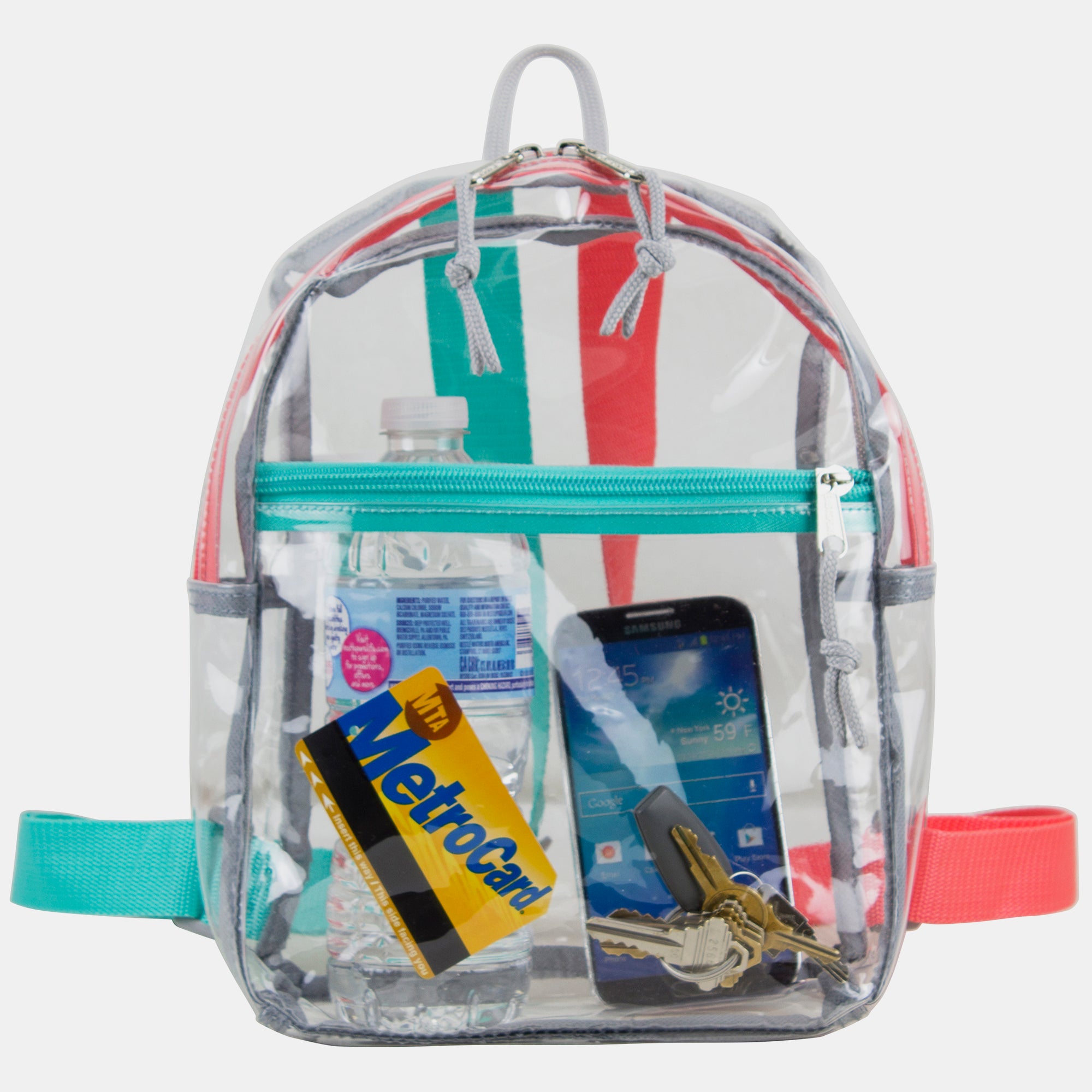 Eastsport 100% Transparent Clear Mini Backpack with Adjustable Straps