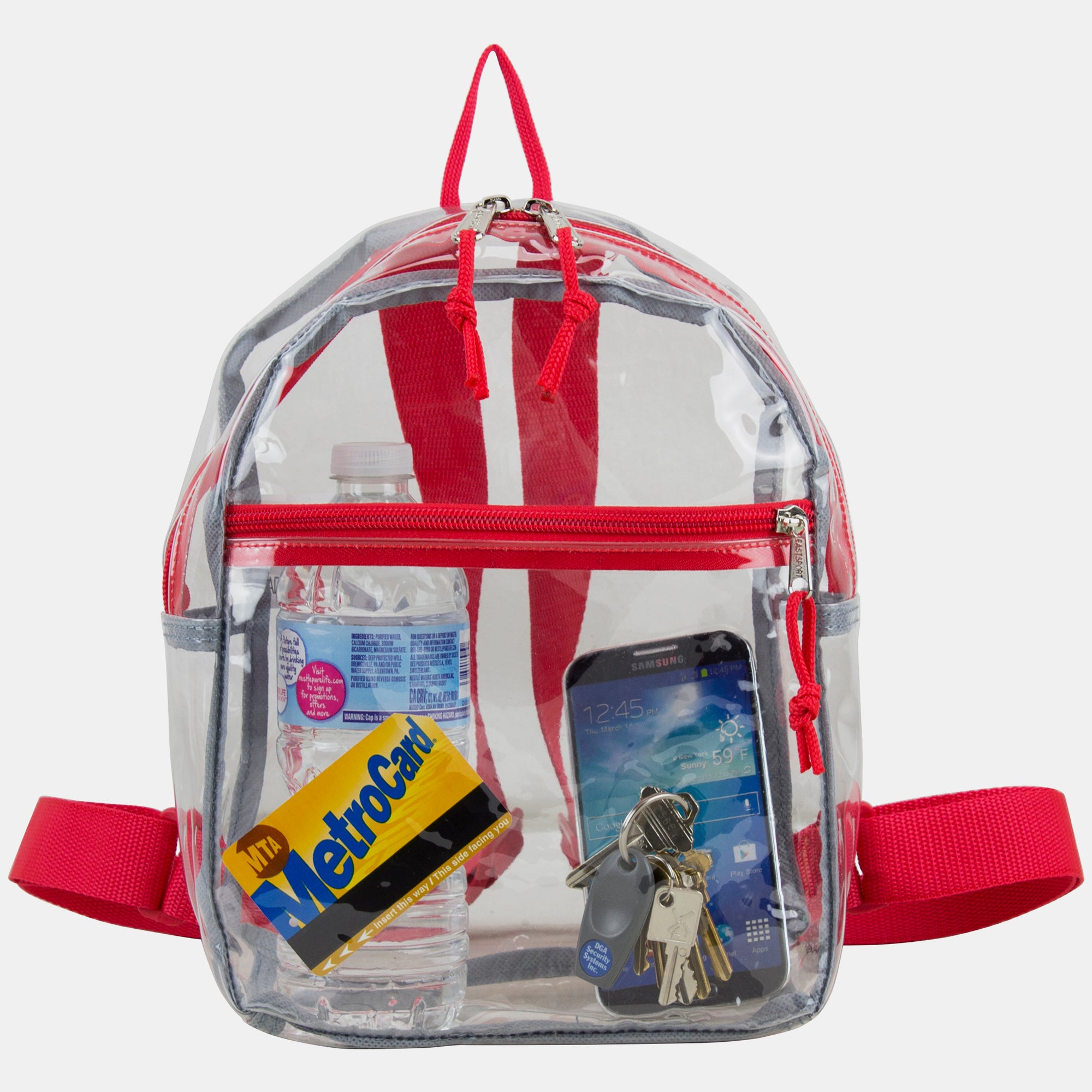 Eastsport 100% Transparent Clear Mini Backpack with Adjustable Straps