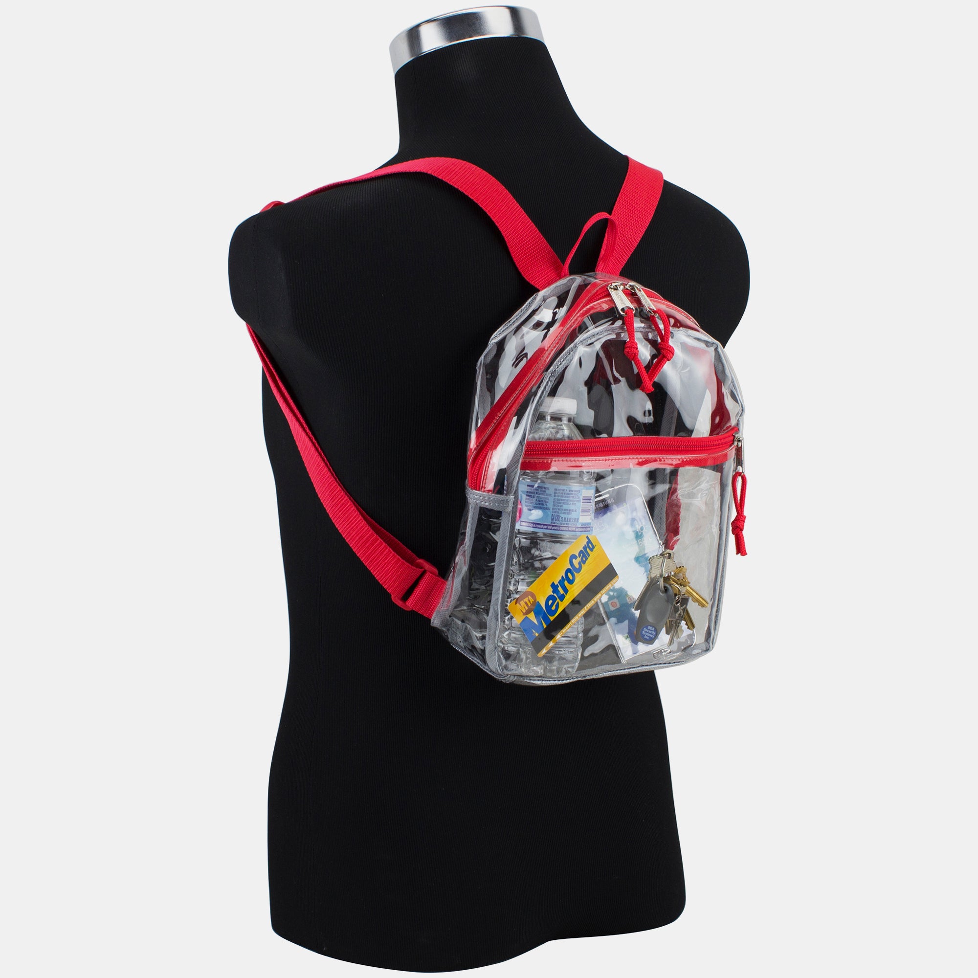 Eastsport 100% Transparent Clear Mini Backpack with Adjustable Straps