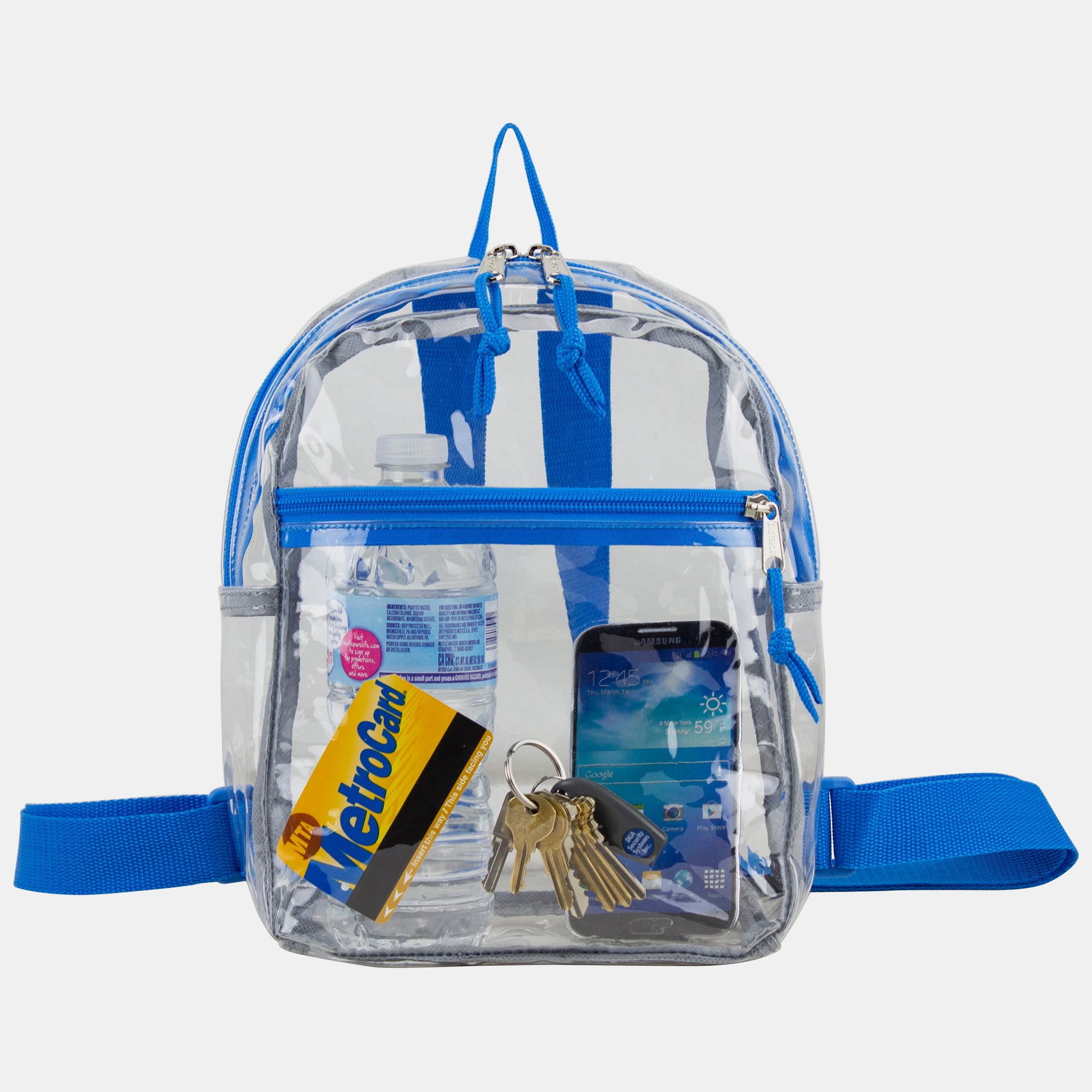 Eastsport 100% Transparent Clear Mini Backpack with Adjustable Straps