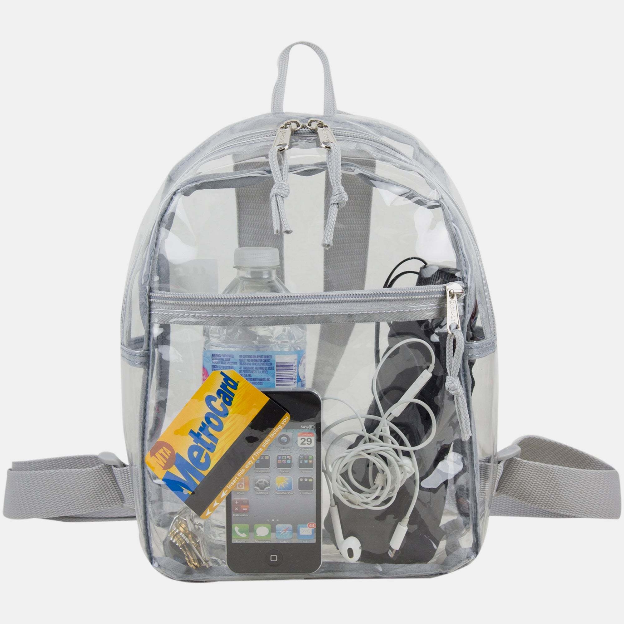 Eastsport 100% Transparent Clear Mini Backpack with Adjustable Straps