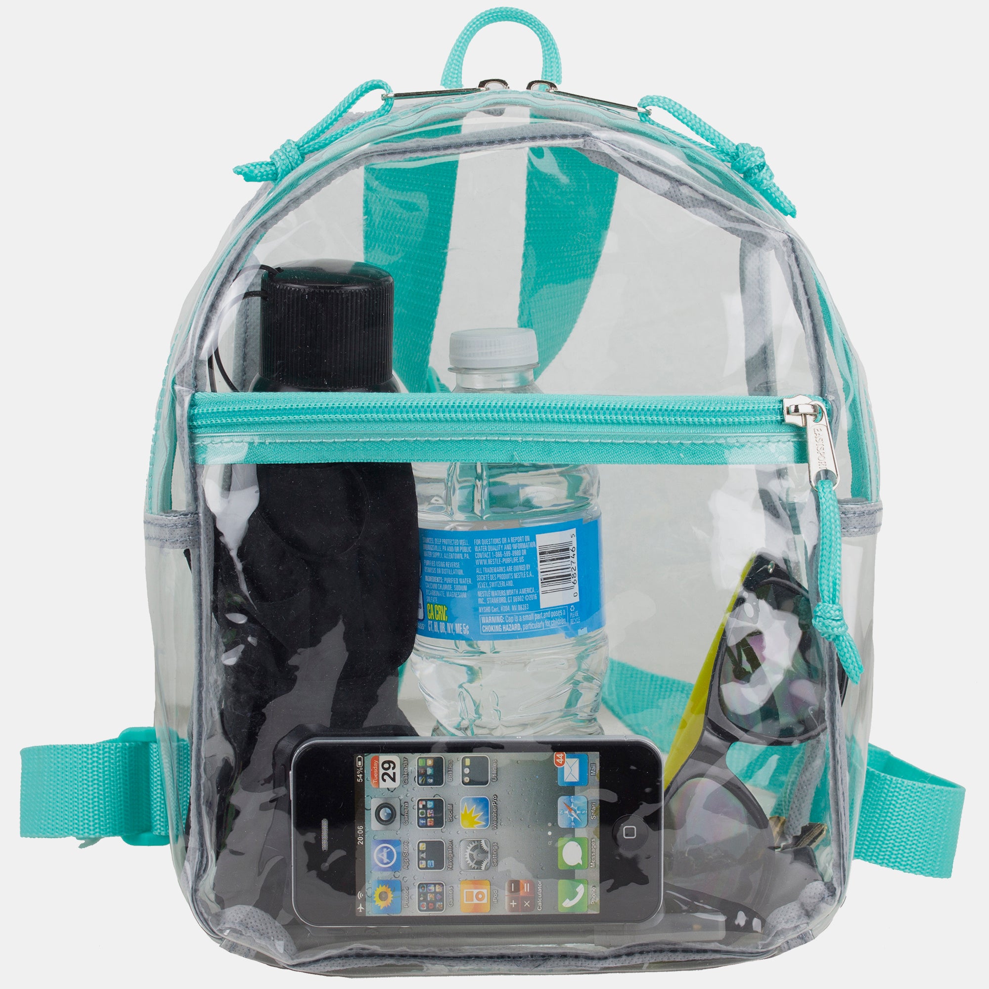 Eastsport 100% Transparent Clear Mini Backpack with Adjustable Straps