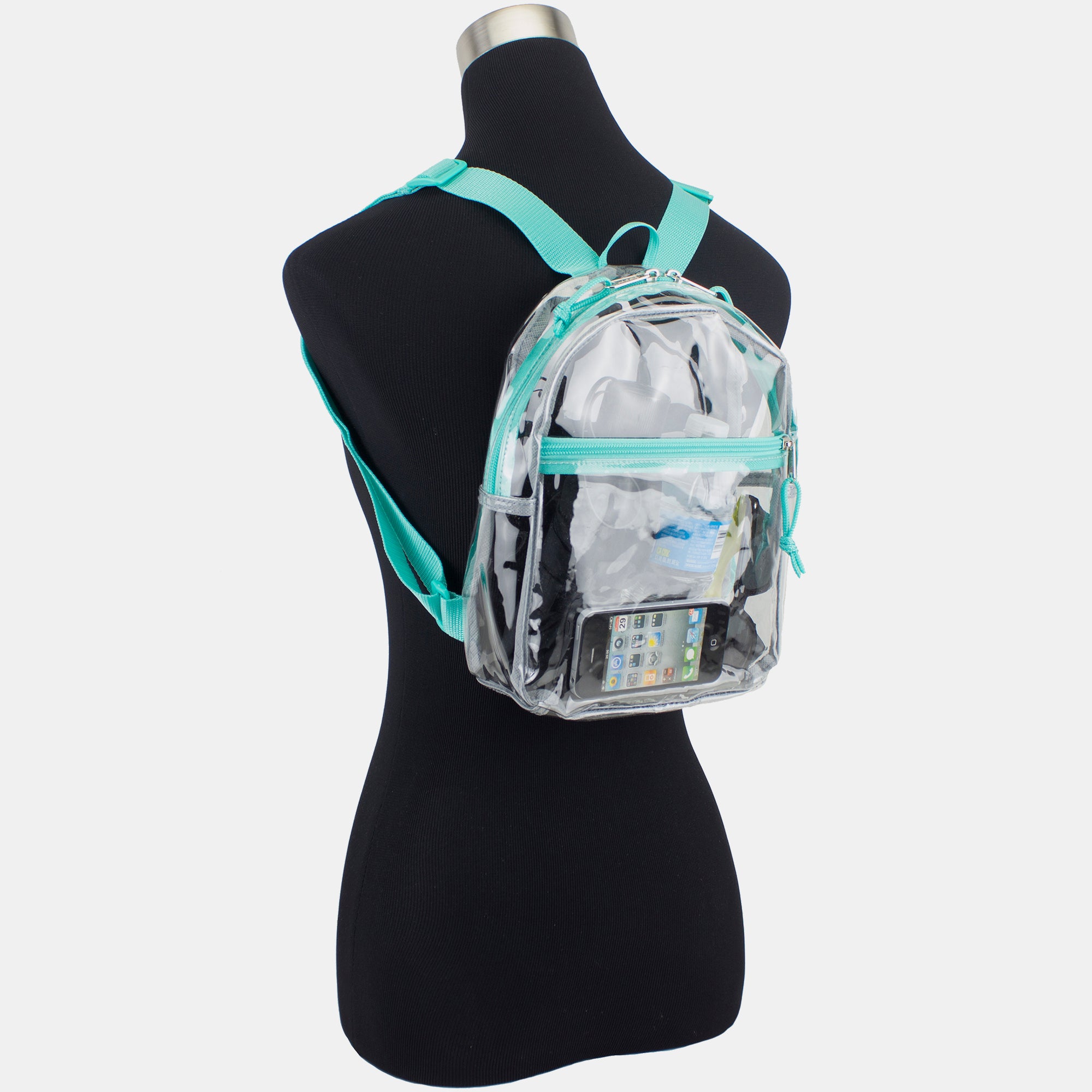 Eastsport 100% Transparent Clear Mini Backpack with Adjustable Straps