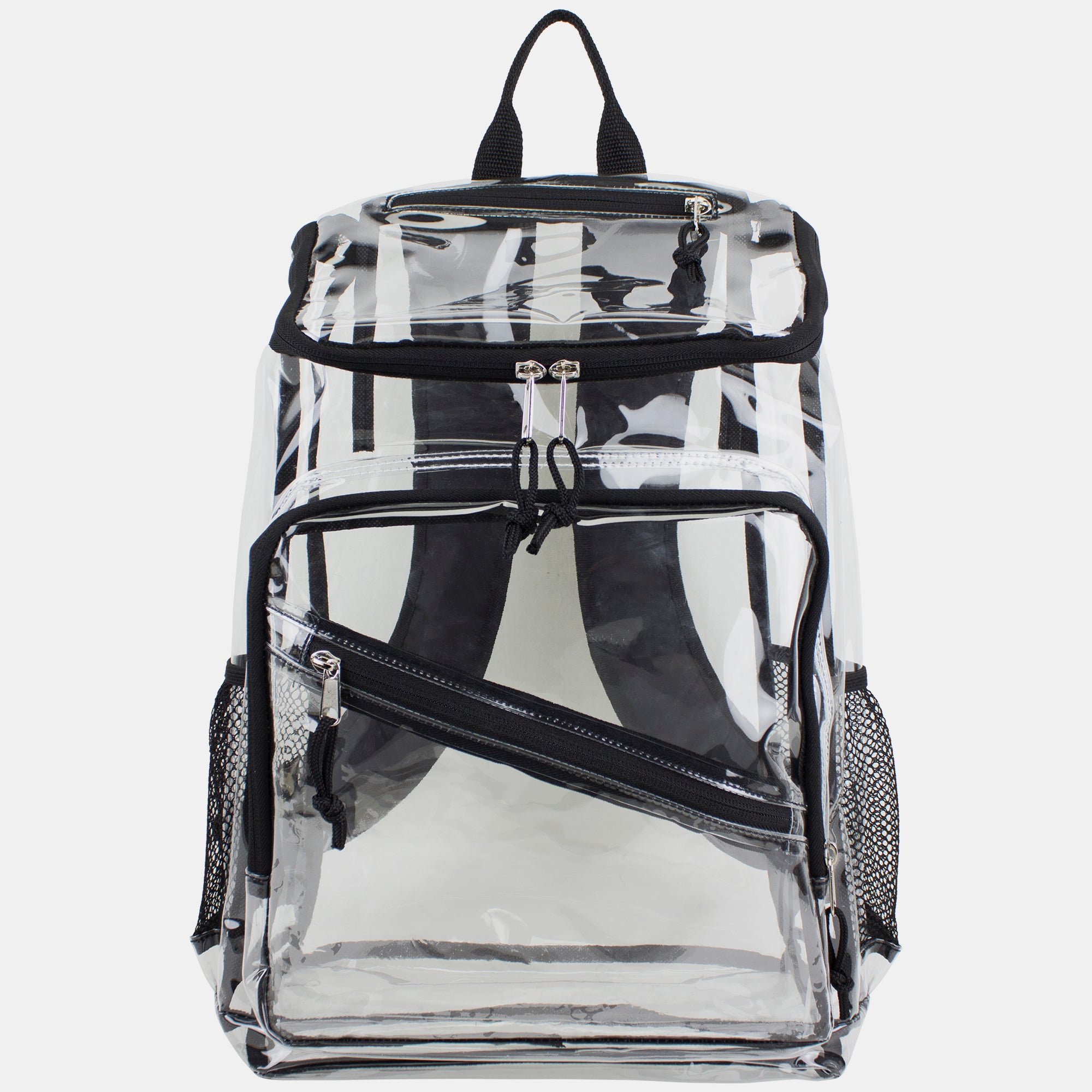 Eastsport Durable Clear Top Loader Backpack with Adjustable Colorful Straps - Transparent