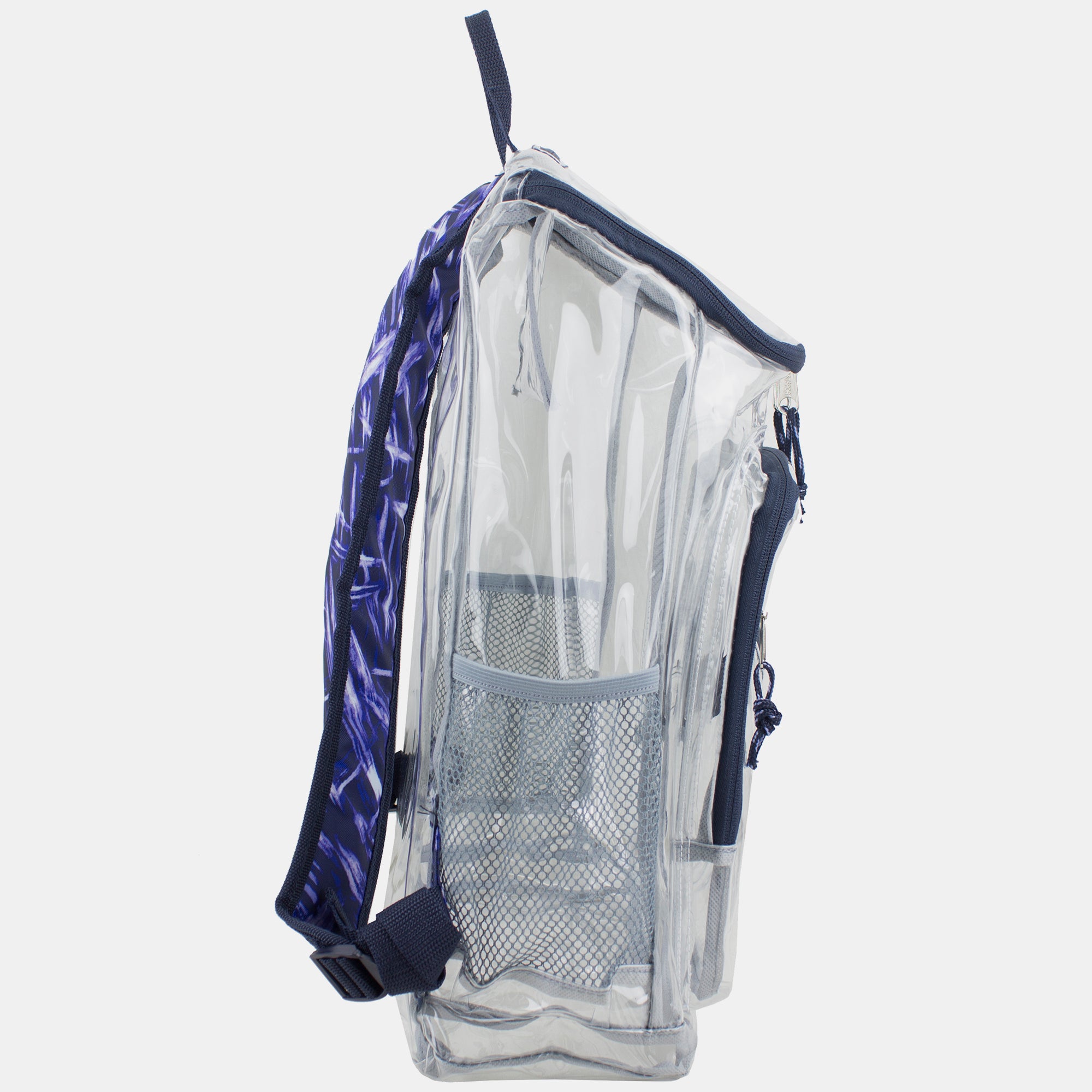 Eastsport Durable Clear Top Loader Backpack with Adjustable Colorful Straps - Transparent