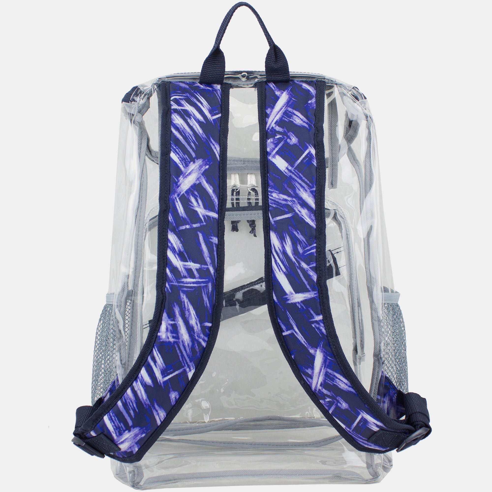 Eastsport Durable Clear Top Loader Backpack with Adjustable Colorful Straps - Transparent