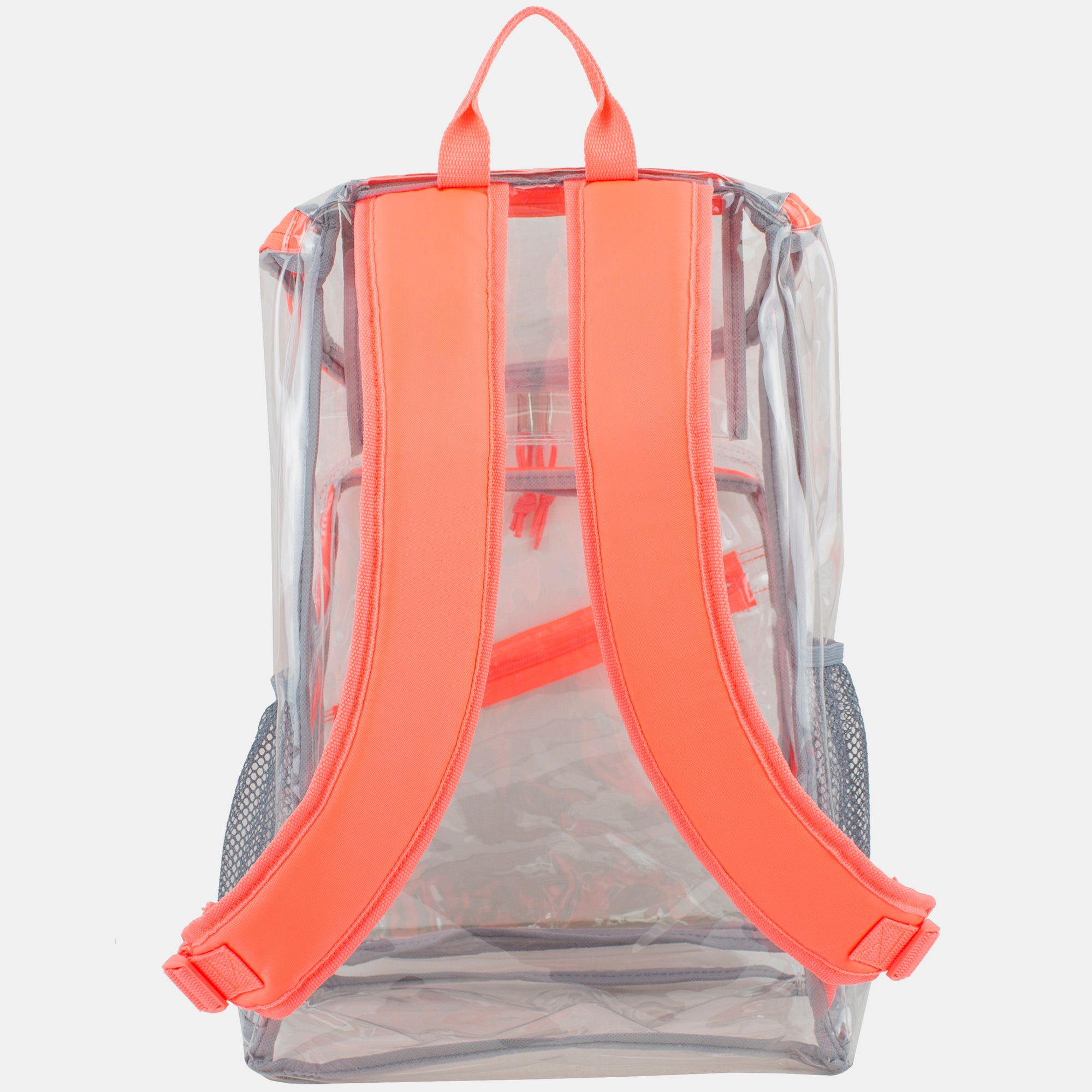 Eastsport Durable Clear Top Loader Backpack with Adjustable Colorful Straps - Transparent