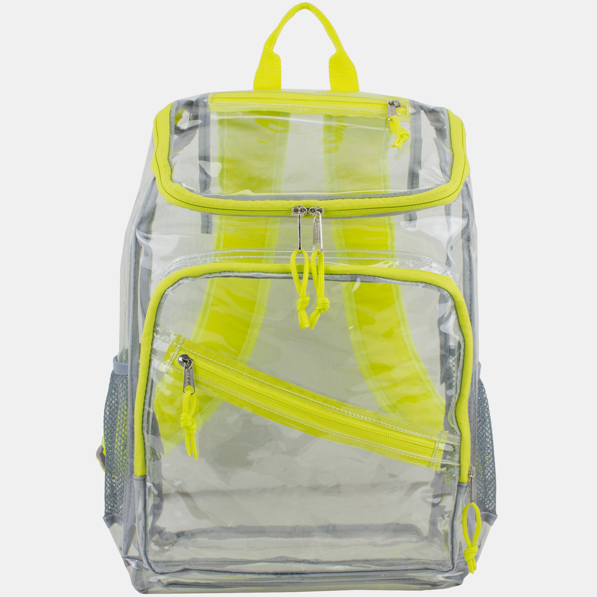 Eastsport Durable Clear Top Loader Backpack with Adjustable Colorful Straps - Transparent