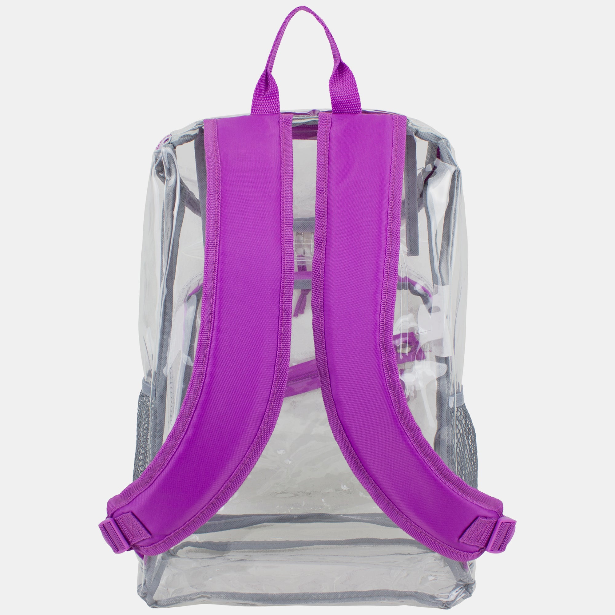 Eastsport Durable Clear Top Loader Backpack with Adjustable Colorful Straps - Transparent