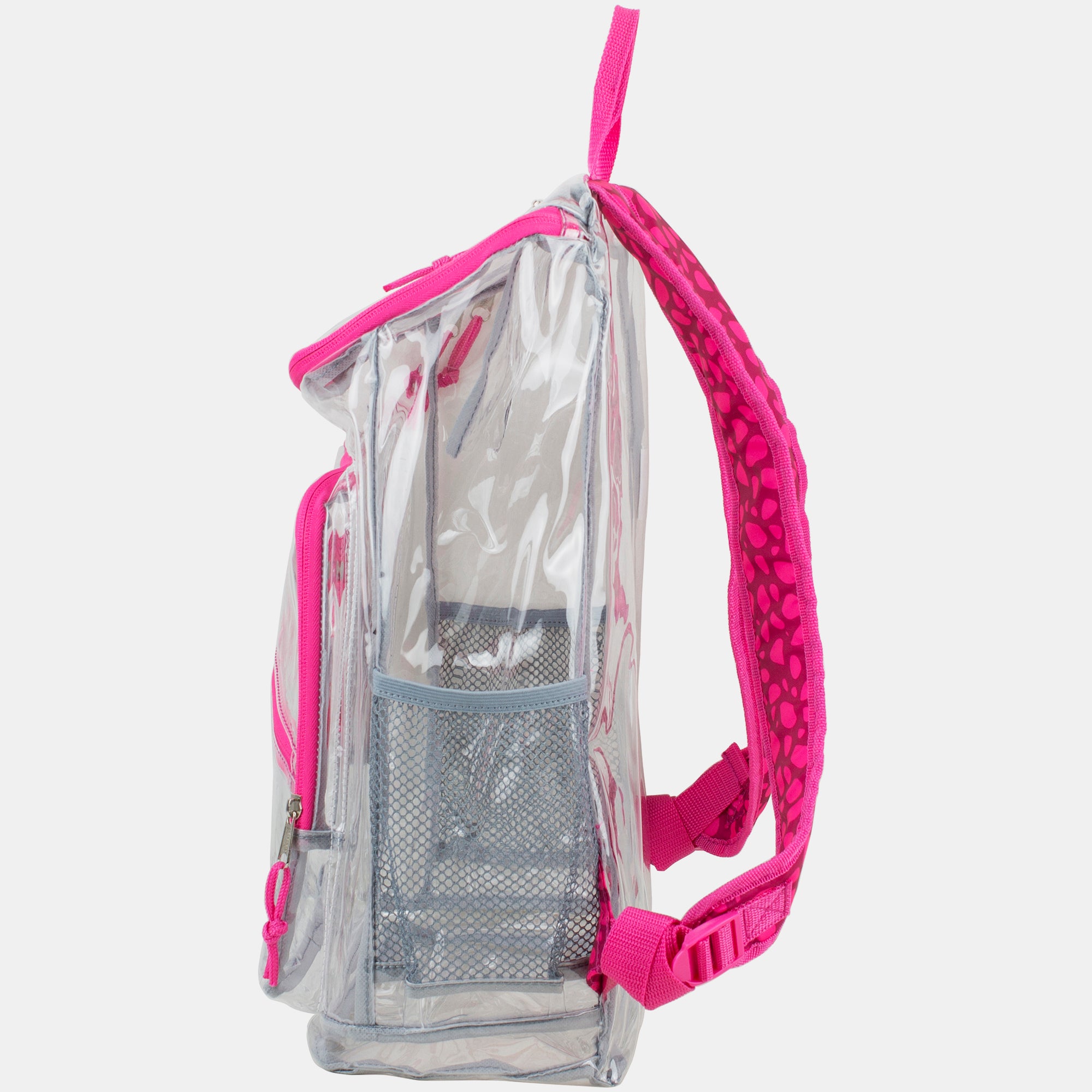 Eastsport Durable Clear Top Loader Backpack with Adjustable Colorful Straps - Transparent