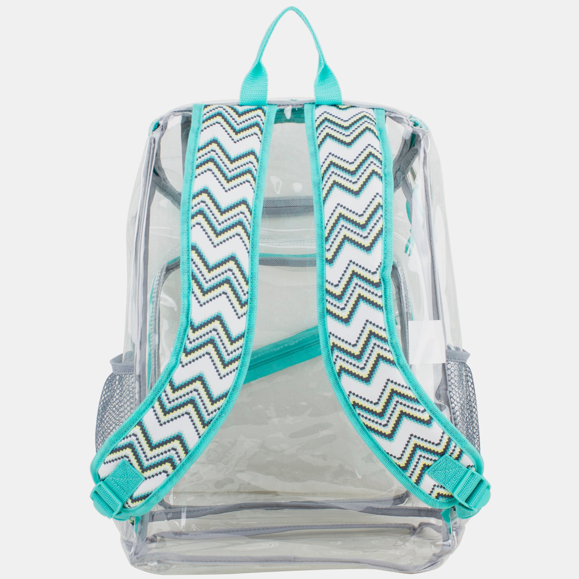 Eastsport Durable Clear Top Loader Backpack with Adjustable Colorful Straps - Transparent