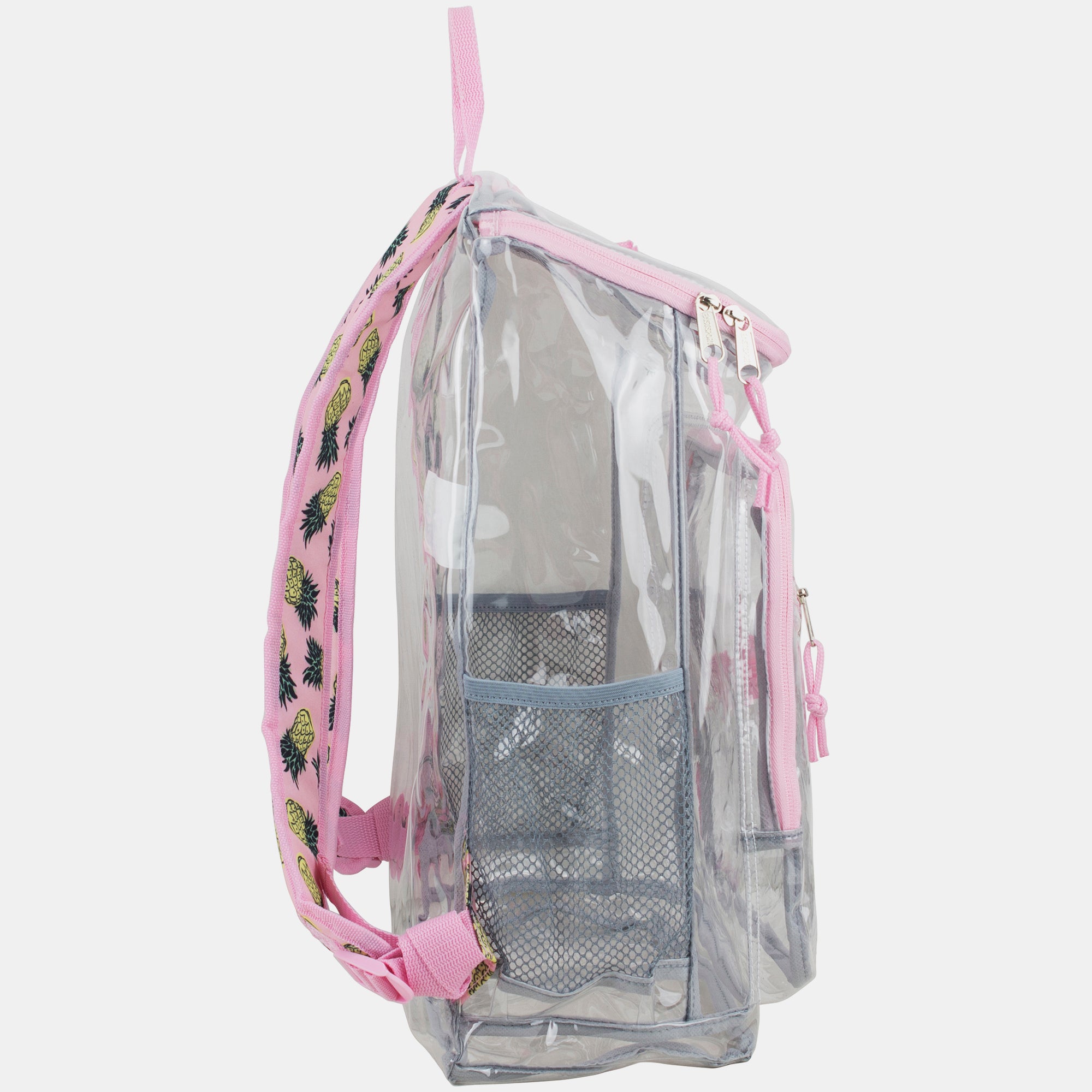 Eastsport Durable Clear Top Loader Backpack with Adjustable Colorful Straps - Transparent