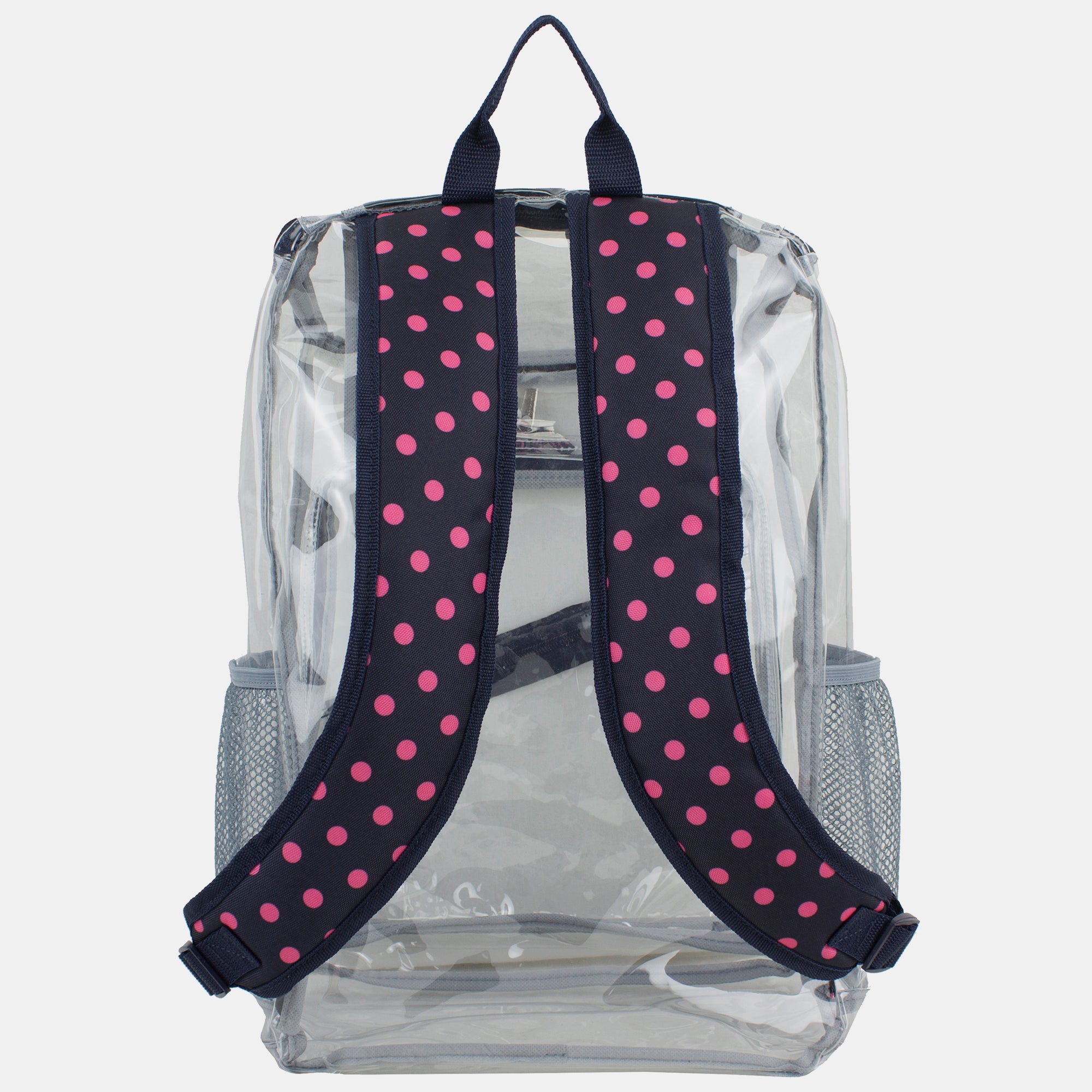 Eastsport Durable Clear Top Loader Backpack with Adjustable Colorful Straps - Transparent