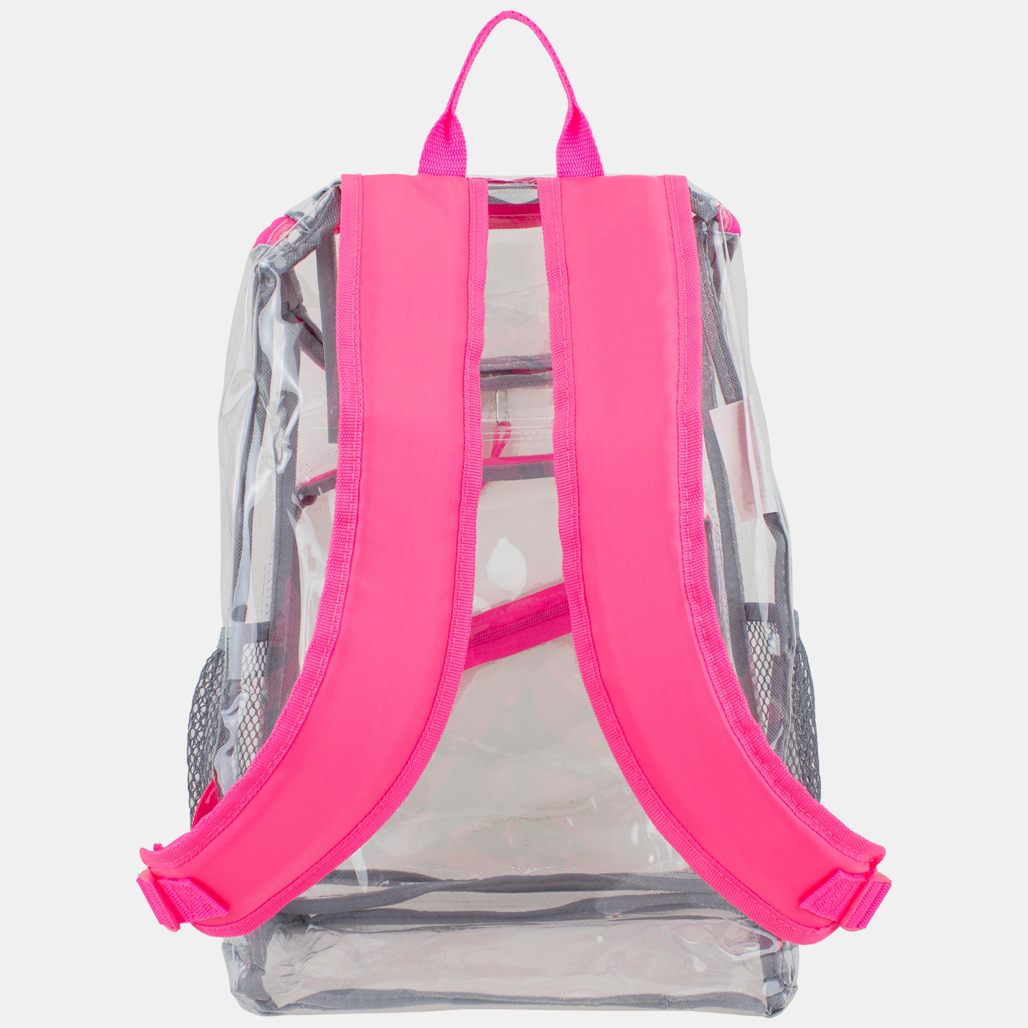 Eastsport Durable Clear Top Loader Backpack with Adjustable Colorful Straps - Transparent